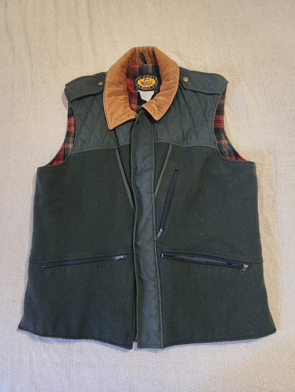 Woolrich Classic Vest Green Wool Men's Size Large